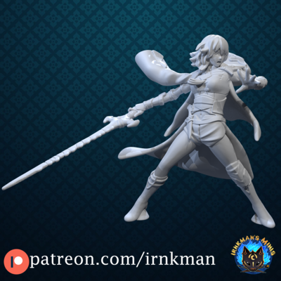 Byleth from Irnkman Minis. Total height apx. 48mm. Unpainted resin miniature - image1